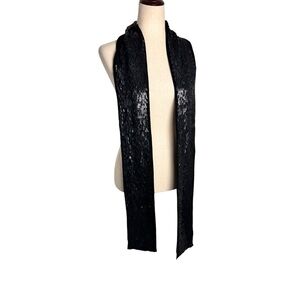 Eileen Fisher Elegant Black Women's sequins merino wool Scarf